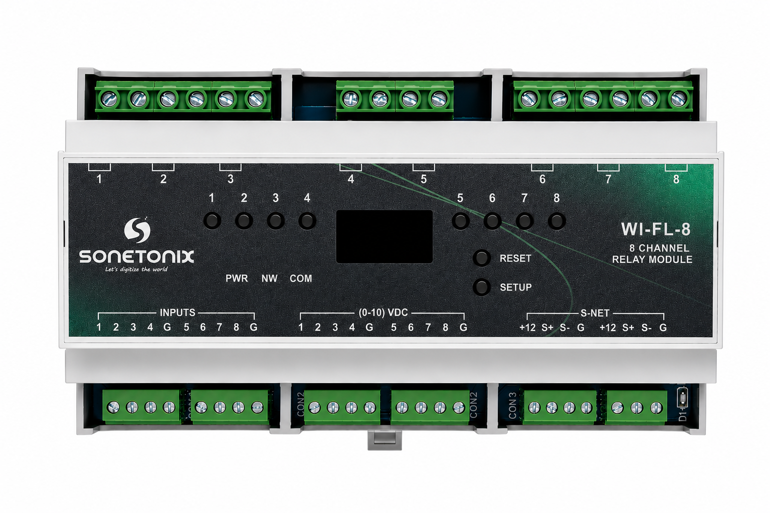 Fluorescent / 0-10V Dimmer 8 Channel DIN Rail
